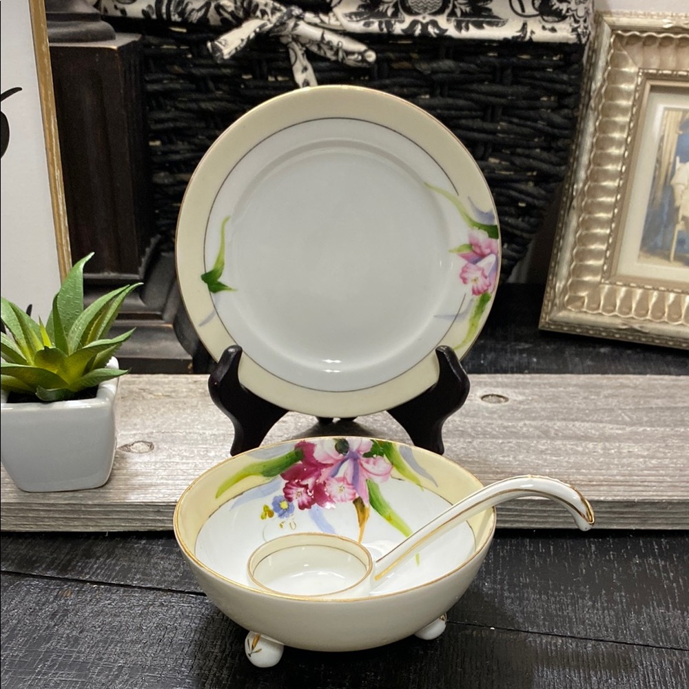 Antique Noritake Mayonnaise Bowl Set!